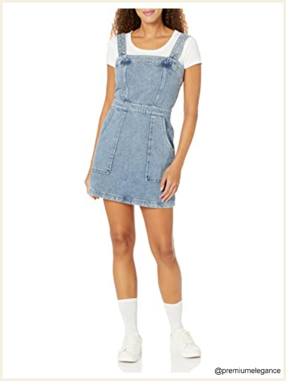 Ruffle Mini Denim Dress Sleeveless Square Neck